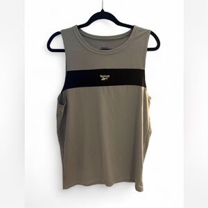 Reebok Men's Gray and Black Tank Top